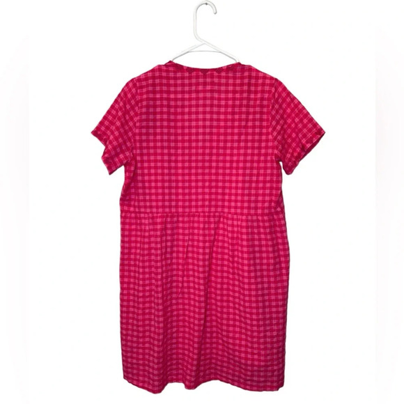 Johnny Was Devere Breezy Dress In Pink Plaid Embroidered Size Medium - Picture 4 of 11
